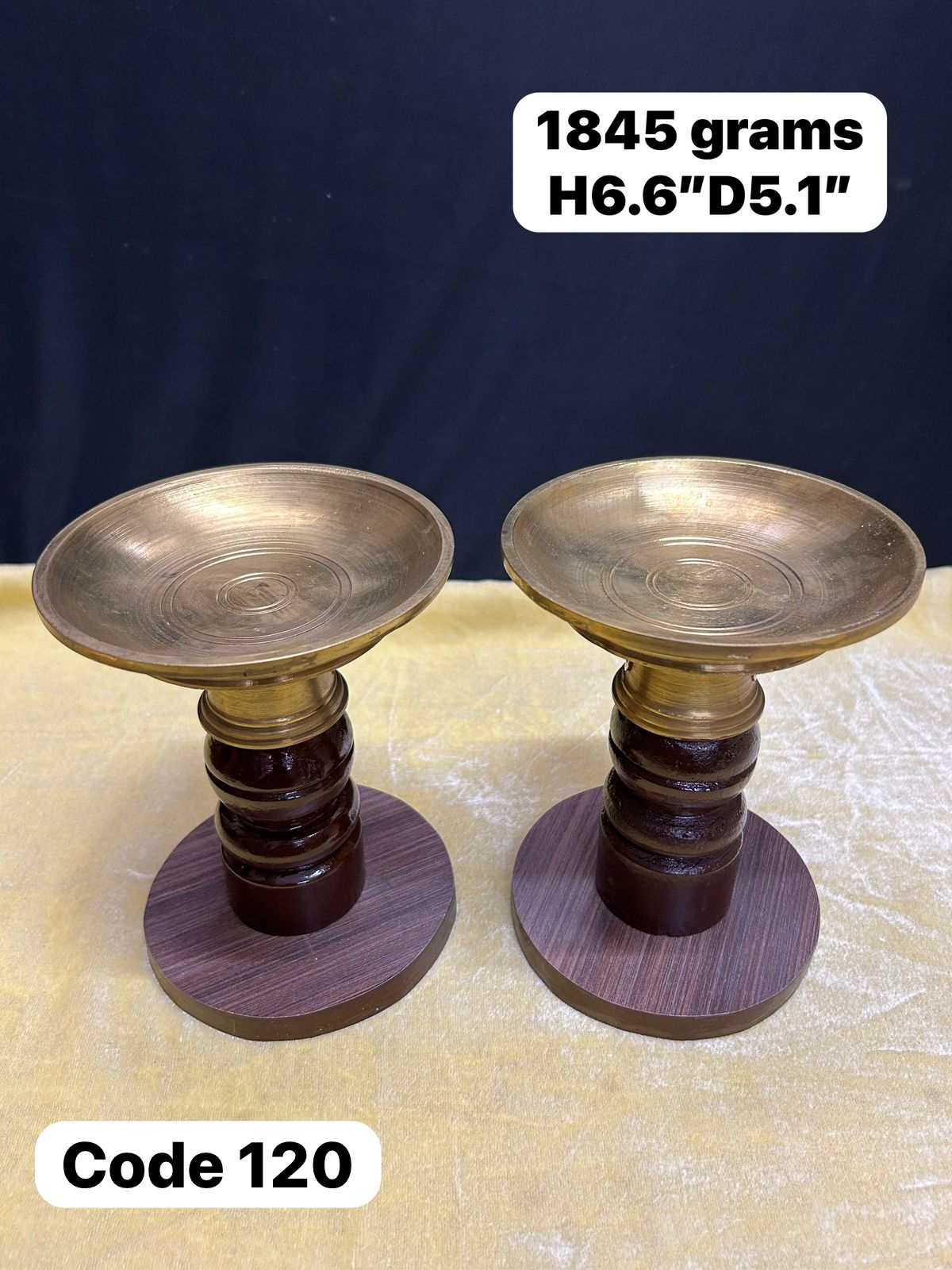 Panchaloha handcrafted bowl lamps on wooden stand-https://i-media.vyaparify.com/vcards/products/69380/c071dd05-150e-4ec4-89a1-8f79617e8a22.jpg Image