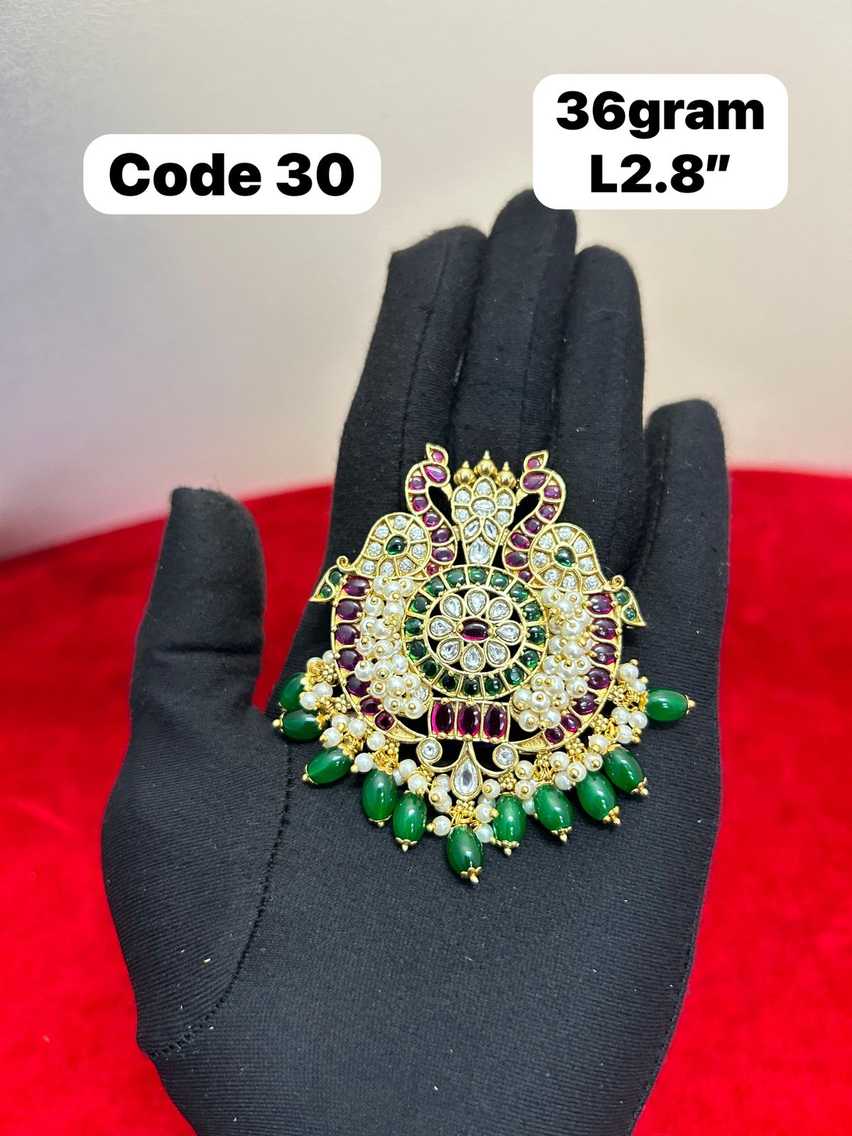 Panchaloha made double swan stone studded pendant-https://i-media.vyaparify.com/vcards/products/69884/40d9f23f-e6c3-4a8e-8bb6-aff69c1e43aa.jpg Image