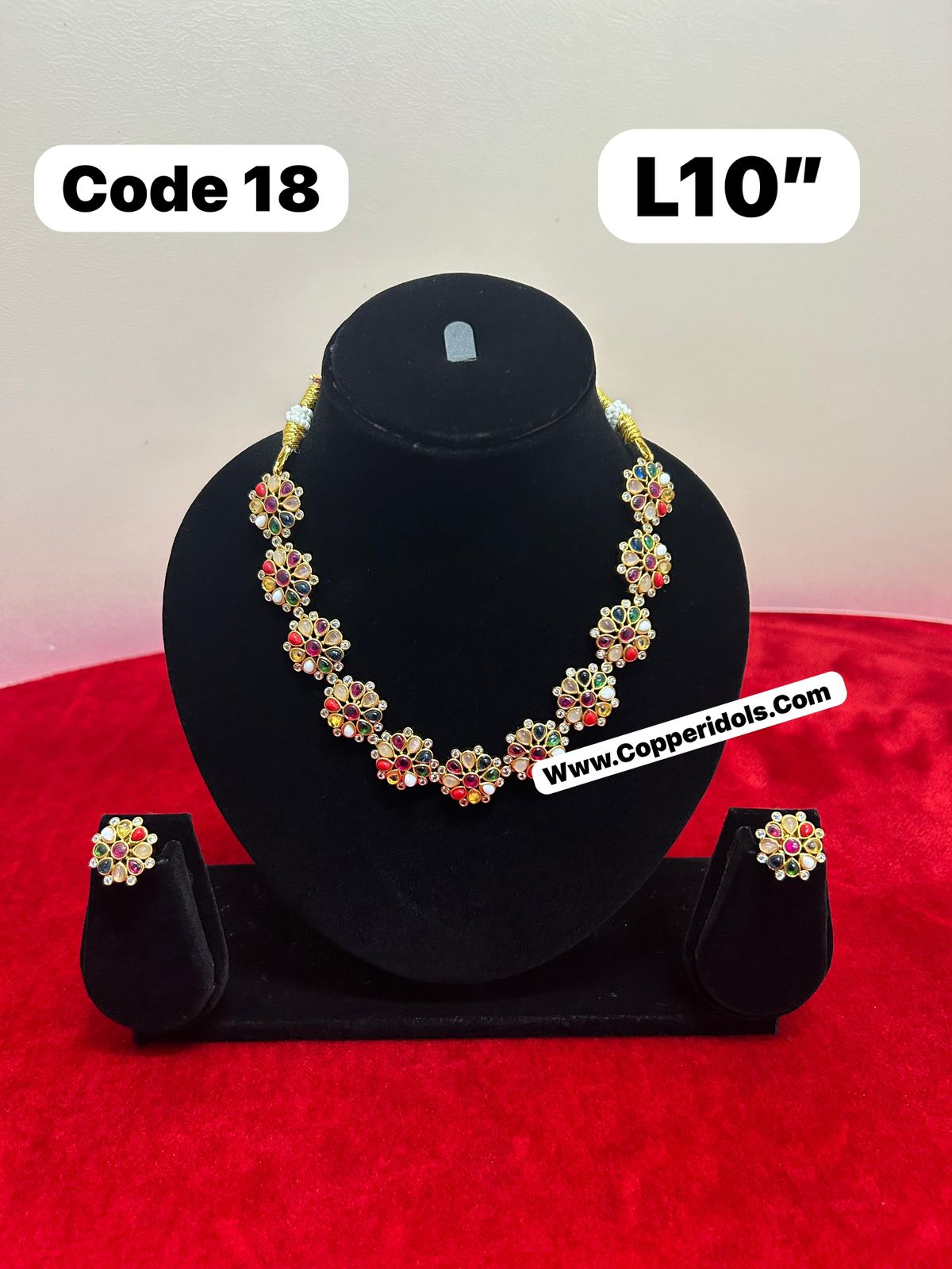 Panchaloha gem studded pendant necklace with earrrings-https://i-media.vyaparify.com/vcards/products/69898/572cc850-313e-47c2-9b12-7b7f199ca706.jpg Image