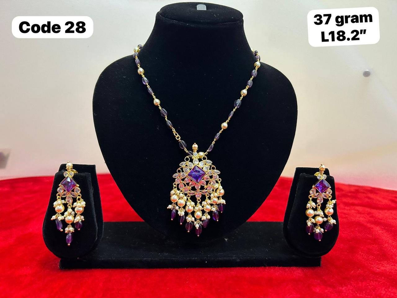 Panchaloha made gold polished pearls and blue stones along with earrings-https://i-media.vyaparify.com/vcards/products/69927/859f034a-f3d2-452c-9a8e-fc124c83aa1d.jpg Image
