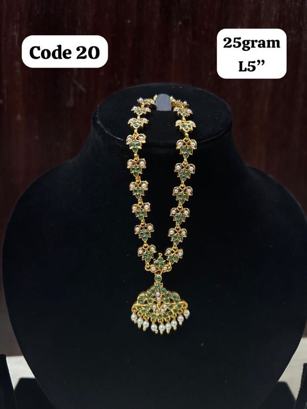 Panchaloha made gold polished with white and green stones necklace-https://i-media.vyaparify.com/vcards/products/70286/263cd288-cf7c-403f-9ef4-f20e11a44970.jpg Image