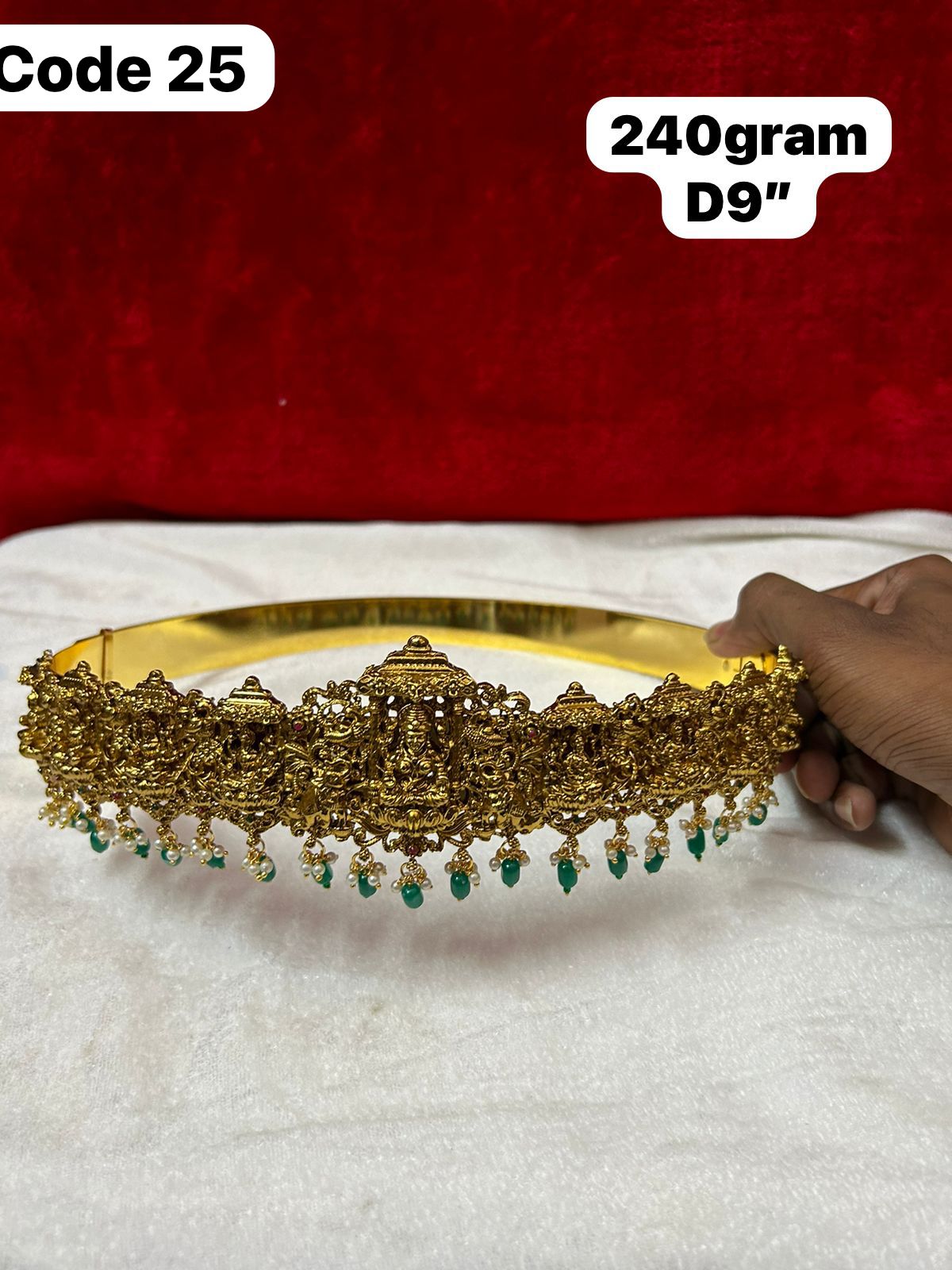 Panchaloha made gold polished ashtalakshmi engraved hip belt/ grand temple jewelry/ dabu-https://i-media.vyaparify.com/vcards/products/70332/ad5a364a-1dfc-45dc-b00e-f3d50959ce24.jpg Image
