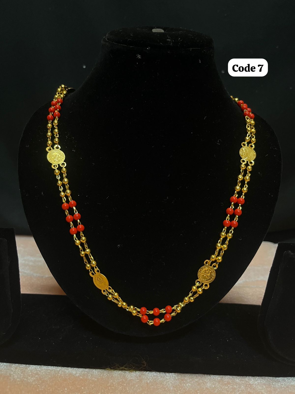 Panchaloha made gold polished kaslu mala with red beads-https://i-media.vyaparify.com/vcards/products/70359/a2d7c252-2cbb-4206-bc89-b8e9823f53bc.jpg Image