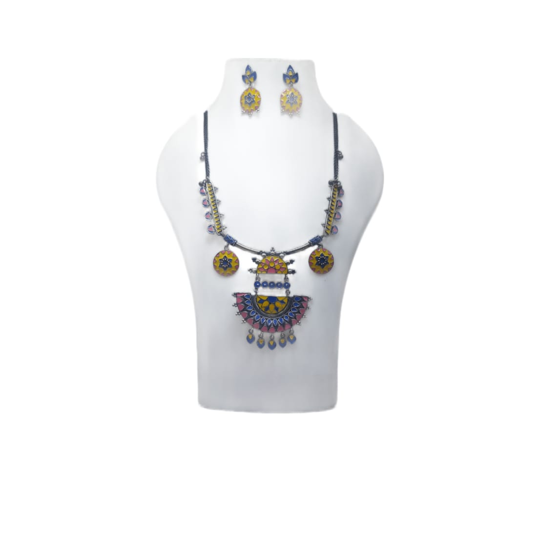 Yellow Pink Ethnic Necklace SILVER BY SWARNKAR Jagatpura, Jaipur