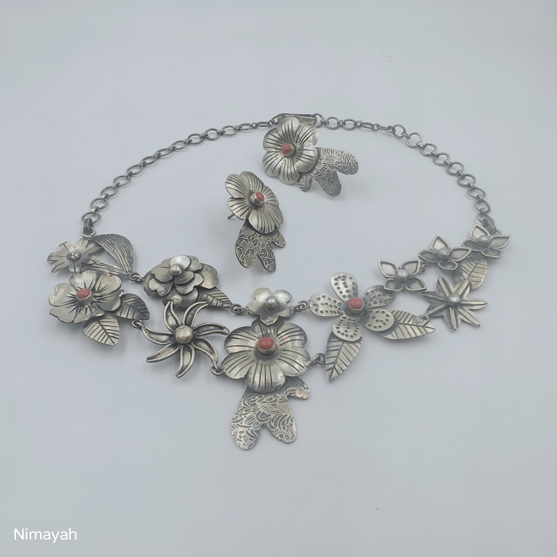 Flower Necklace 3 SILVER BY SWARNKAR Jagatpura, Jaipur
