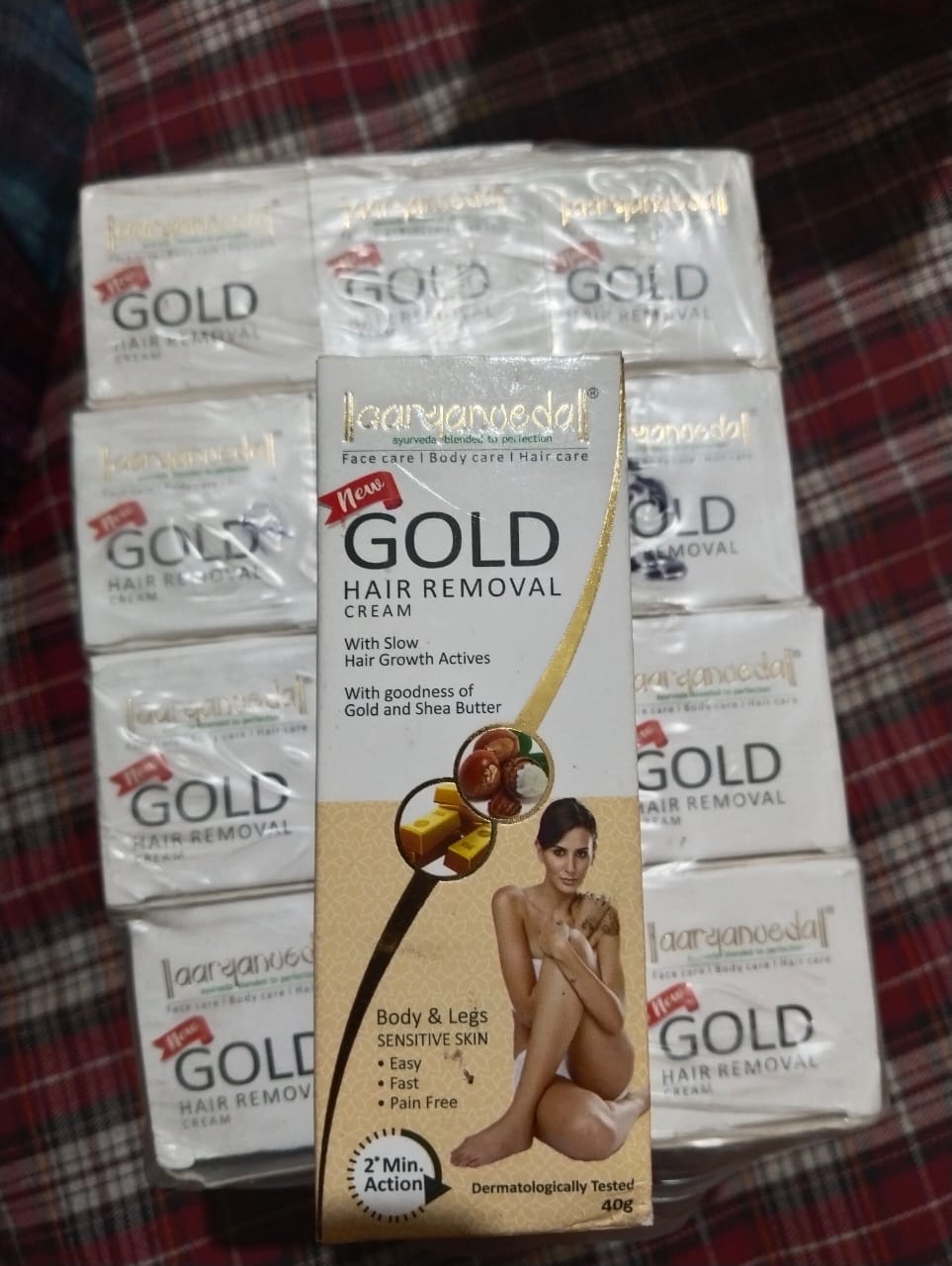 Aaryanveda Gold Hair Removal Cream(40 gm) TANISHQ COSMETIC AND GENERAL STORE Sukhliya