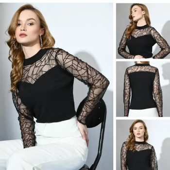 Black Net Top Vaishali Fashion 