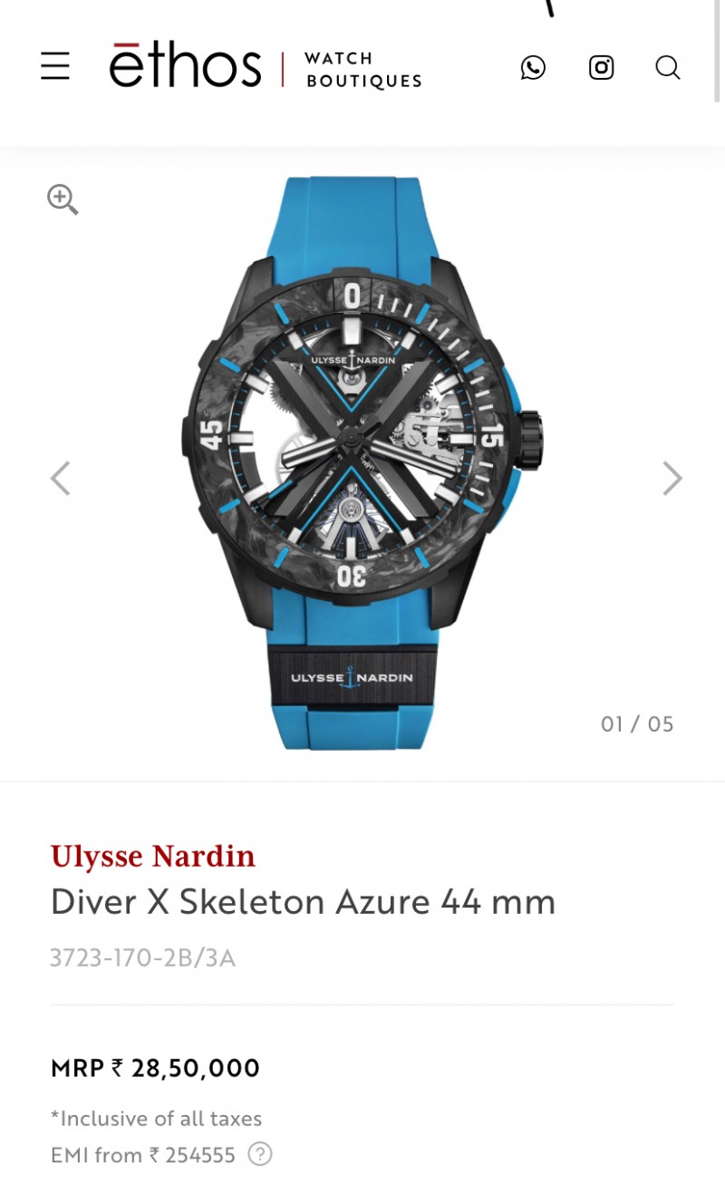 Ulysse Nardin Diver x Skeleton Automatic Blue Belt Luxury Watch-https://i-media.vyaparify.com/vcards/products/95284/9.jpeg Image