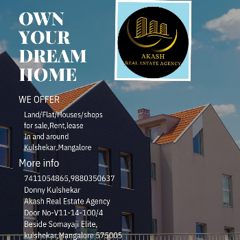 House for rent available in and around Kulshekar at 4000 to 20000(Negotiable)(DOKU05) | AKASH REALESTATE AGENCY | Door No-V11-14-100/4 Beside Somayaji Elite, Kulshekar, Mangalore