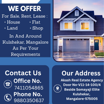 Independent House For Rent In kulshekar Chowki (ALSE25) | AKASH REALESTATE AGENCY | Door No-V11-14-100/4 Beside Somayaji Elite, Kulshekar, Mangalore