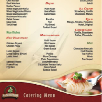 Catering Menu with variety of dishes | RAJNISH SHRICHINTAMAN DUBE | Adiwasi Layout Near Somalwar Khamla High School Plot No 77