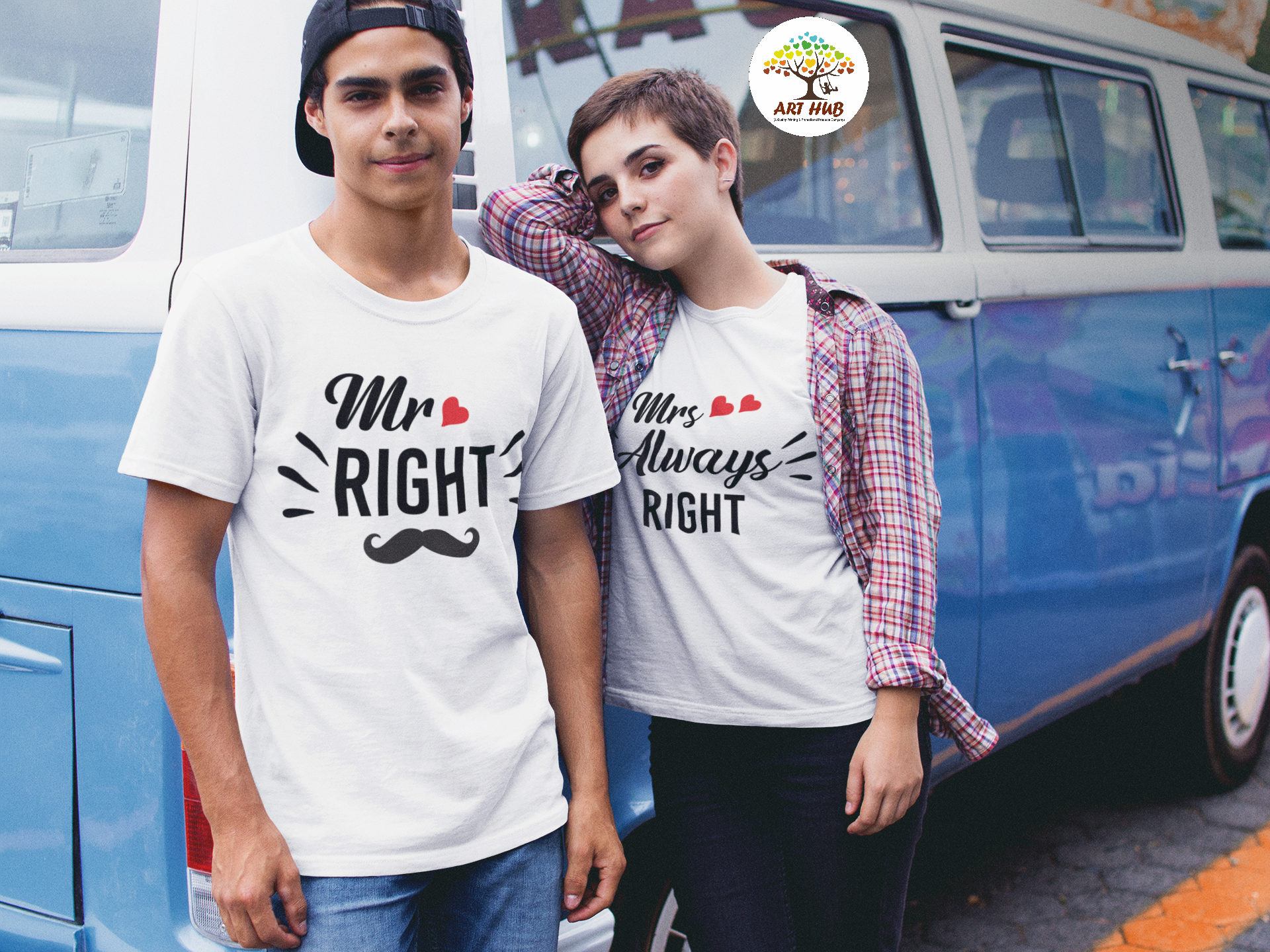 Custmized Couple T-shirts | ART HUB | 2/763 KUDI BHAGTASNI HOUSING BOARD BASNI 1ST PHASE JODHPUR, RAJASTHAN