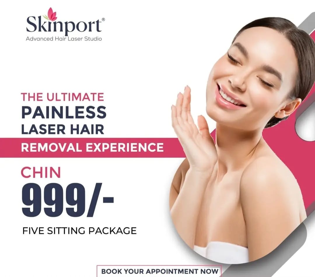 Ultimate Painless Laser Hair | SkinPort Laser Studio | FF -80-81 Minal Shopping Mall J K Road Bhopal