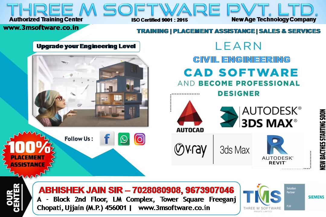 Master Civil Engineering Software | THREE M SOFTWARE PVT LTD | A- Block , 2nd Floor LM Complex Building , Above SBI BANK, Tower Chopati Freeganj Ujjain M.P.