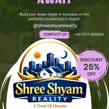 अलीगढ़ में हरदुआगंज कासिमपुर मार्ग पर ऑन रोड कॉलोनी में 25 फीट और 30 फीट के चौड़े रोड पर प्लॉट्स | Shree Shyam Reality | 2,Vrindavan Vihar,Ramghat Road,Aligarh, Uttar Pradesh 202001, India