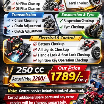 General Service 250 CC Manara Bike Services Center In Gachibowli Hyderabad Hyderabad, Telangana 500089, India