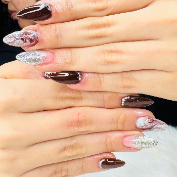 Marble with glitter nail art in Dhanbad Bridal Makeup In Dhanbad — Durga Makeup Studio Jharia Sonapatti, Near Govinda Sweets, Jharia, Jharkhand 828131