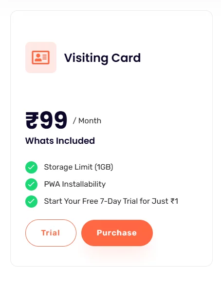 Visiting Card - Plan