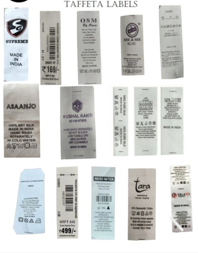 Taffeta Labels | Specialized Manufacturer & Dealer Of Tags And Labels For Garments | Pratap Nagar , Sanganer Jaipur