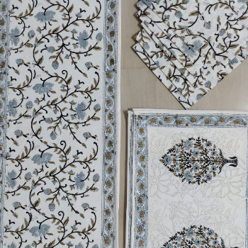 Handblock print mat set | Bedsheet Manufacturer In Sanganer Jaipur - NEHA CREATION | Shop No 1 Ganesham Plaza Sanga Setu Bridge Near Hanuman Temple Sanganer Rajasthan 302029, India