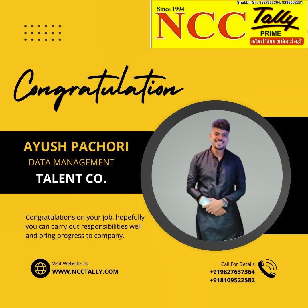 NCC TALLY ACADEMY | PLACEMENT BY NCC