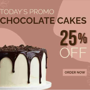 Cakes and Cookies | 25% off on all chocolate cakes