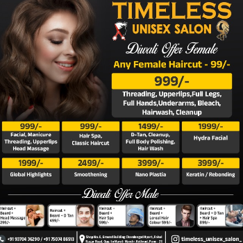 Diwali Offer Male Feamle | Timeless Unisex Salon Kothrud | Kothrud, Pune, Maharashtra 411029, India